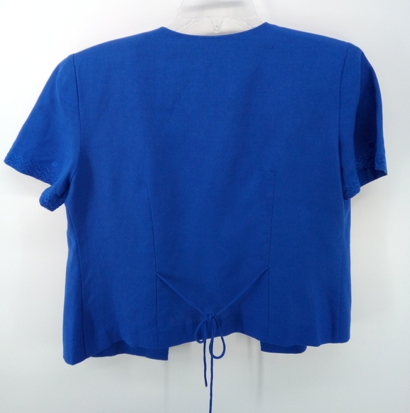 Jessica Howard Petite Blue 2 Piece Dress Open Cardigan Set Cruise Resort Lined 6 - Picture 5 of 12